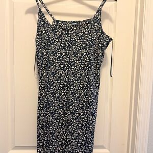 Old Navy Navy and White Floral Midi Dress